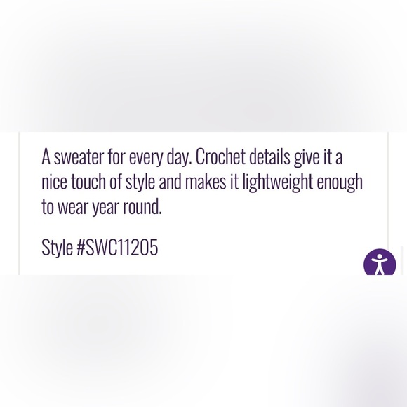 NWT Elan V-Neck Crochet Sweater - Picture 4 of 11